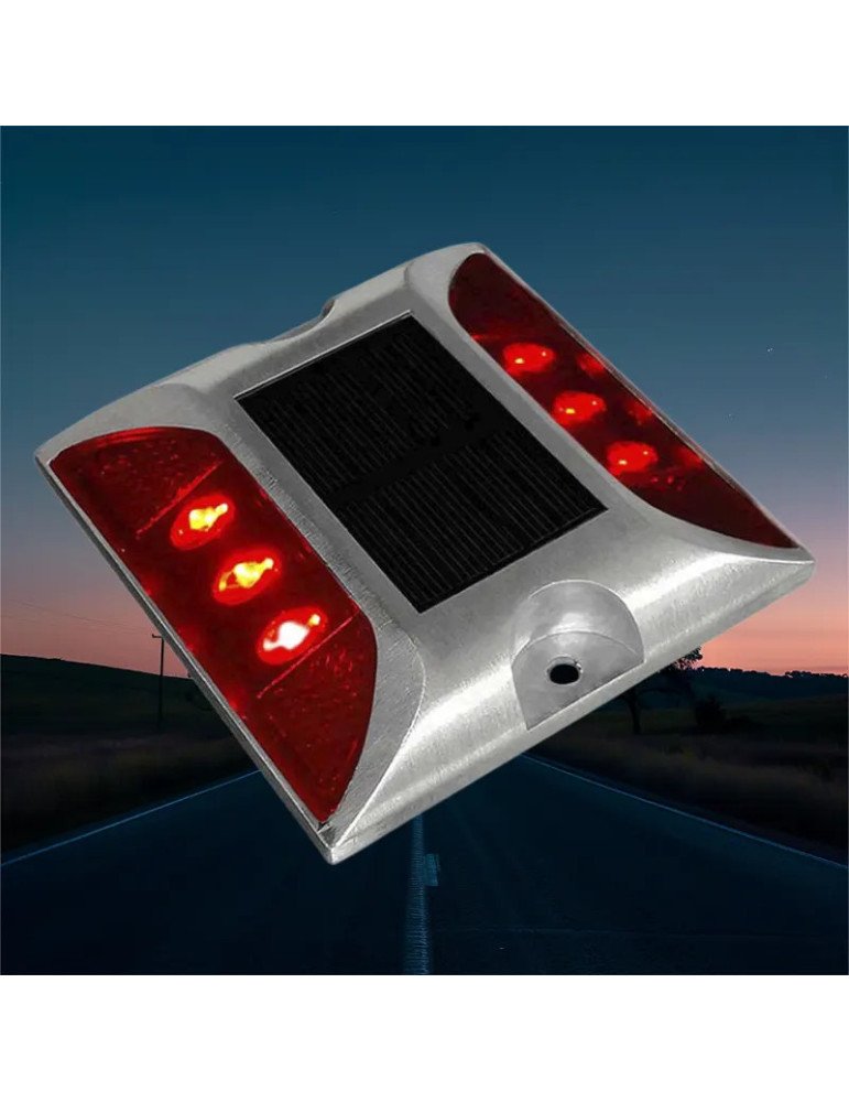 Tachas Solares Led rojas sin vástago