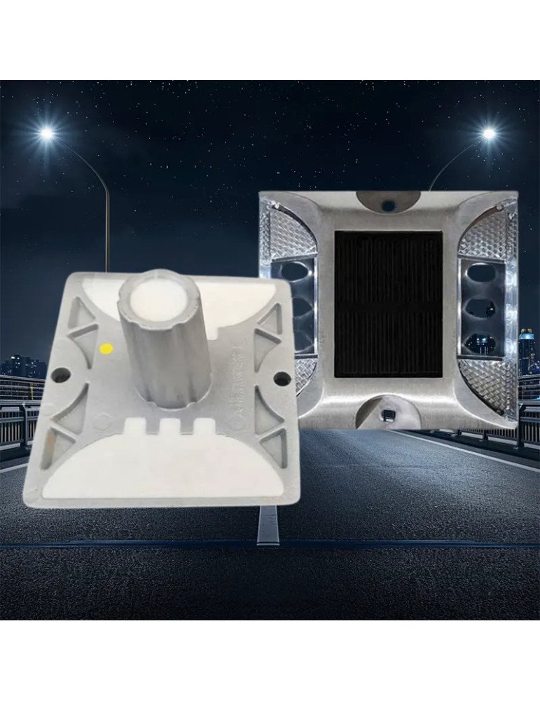 Tacha solar Led blanca con vástago