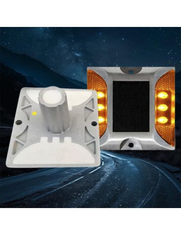 Tachas solares Led amarillas con vástago