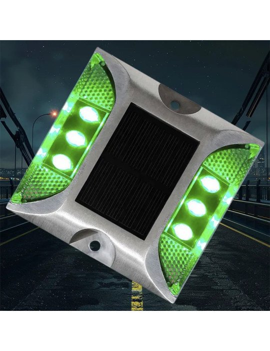 Tachas Solares Led verdes sin vástago 2