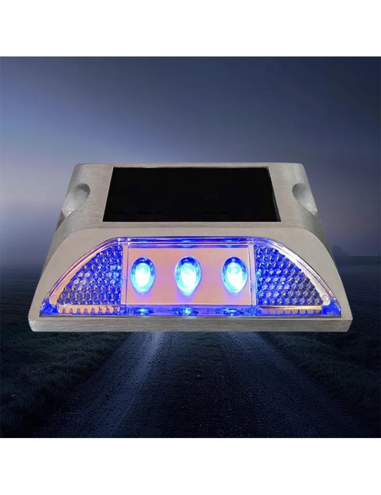 Tachas Solares Led azules sin vástago
