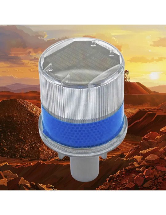 Baliza Solar para cono azul 4