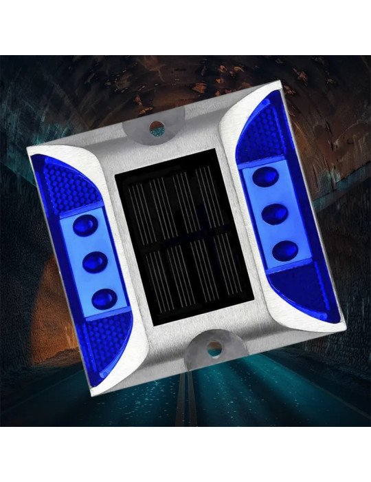 Tacha Solar Led azul sin vástago 2